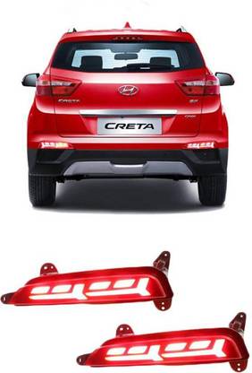 PRTEK Car Reflector Led Brake Light for Bumper(Rear/Back) Drl For Hyundai Creta 2016-2017 - Set of 2 Pcs with wiring Car Reflector Light
