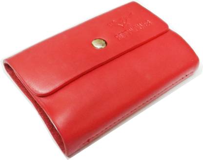 billionBAG Pack Of 1| 24 Bits RED Card Holder Leather Business Card Holder Credit Card Holder Case Card Holder 24 Card Holder