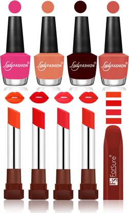 Lady FASHION High Gloss Effect Long Lasting Nail Polish & Forsure Creamy