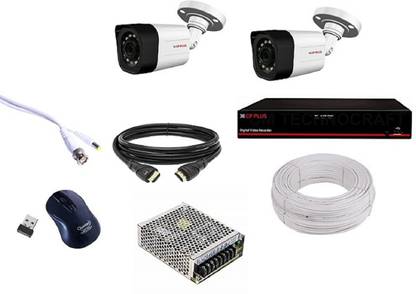 CP PLUS 2 BULLET , 4 CHANNEL DVR, 4 CHANNEL POWER SUPPLY,WITHOUT HARD DISK,90M WIRE BUNDLE WITH ALL ACCESSORIES. Security Camera