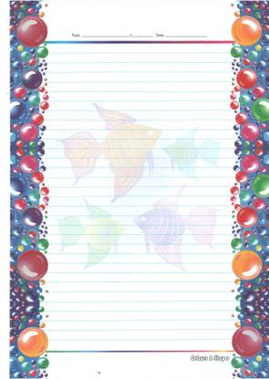 MAJESTIC BASKET Premium High Quality ART & CRAFT DESIGNER SHEETS FOR PROJECT [Pack of 40 sheets with 5 different styles] One Side Ruled Lines A4 80 gsm A4 paper