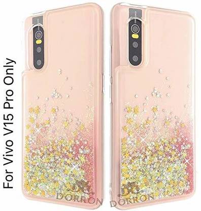 DORRON Back Cover for Vivo V15 Pro, Vivo V15Pro, Stylish Glitter Liquid Love Heart Waterfall Soft Case For Girls