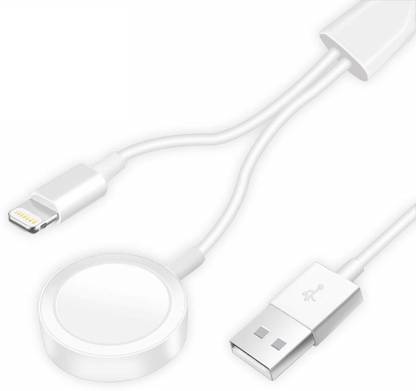 ROQ 2 in 1 Wireless Charger for Apple Watch Series 1 2 3 4 USB Magnetic Charging Cable 1 mtr for iPhone Charging Pad