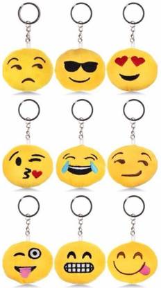 BORING Fluffy Smiley Emoji Keyrings & Keychains for car Bike Key Chain