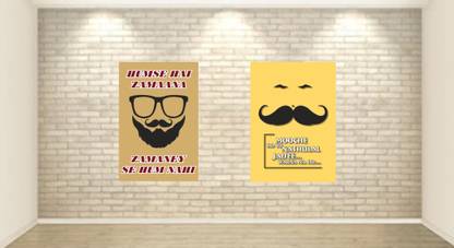 Attitude beard - Design| Set of 2 Posters | Unframed (45 Cm X 30 Cm) 3D Poster