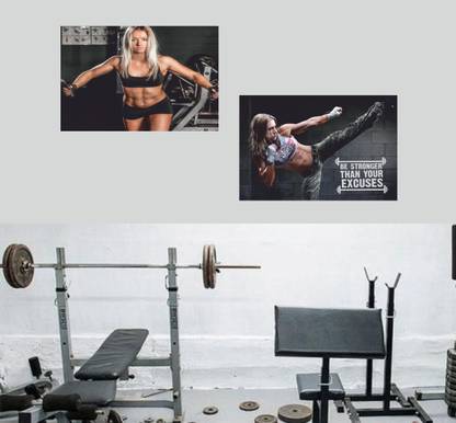 Workout Motivation Quotes & Gym Motivational Quotes - Design| Set of 2 Posters | Unframed (30 Cm X 45 Cm) 3D Poster