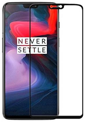 True Desire Tempered Glass Guard for Tempered Glass Screen Protector 5D Full Coverage 9H Hardness for One Plus 6 Front (Black)