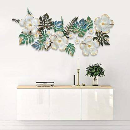 Handcrafted Metal White Flower for Wall Decor