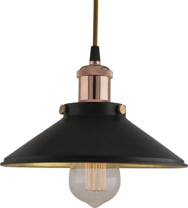 Homesake Single Black Cone Pendant with Rose Gold Holder, E27, Modern Nordic Hanging Ceiling Light Pendant Lamp Ceiling Lamp