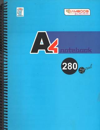 PPH PREMIER Bamboos A4 Spiral NoteBooks A4 Notebook Plain (Unruled) 280 Pages