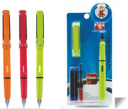 FIGO Classic 3 Pen + 6 Blue Ink Cartridge + 3 Ink Converter Fountain Pen