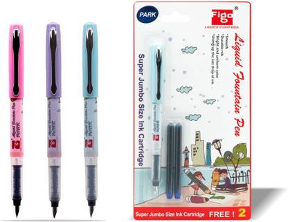 FIGO Park 5 Pen + 10 Blue Ink Catridge Fountain Pen