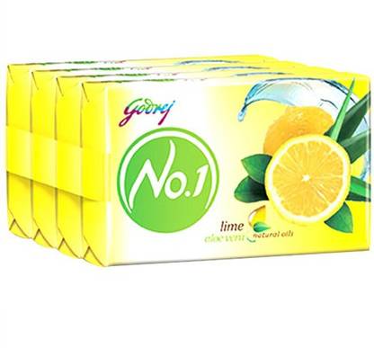 Godrej No.1 lime and alovera 50 gm soap (pack of 4)