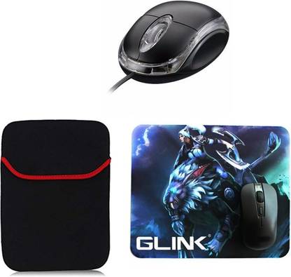 Click laptop kit mouse pad usb mouse laptop sleeve 15.6â Combo Set