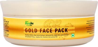 Basaika Herbal Care Gold Face pack, 100% Natural Ingredients & Parabeen Free, Ideal for Men & Women