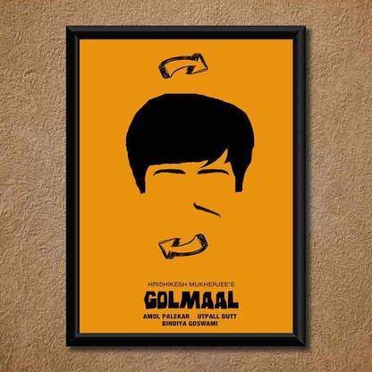 Handmade Golmaal Wall Poster Laminated (With PVC Frame) Paper Print