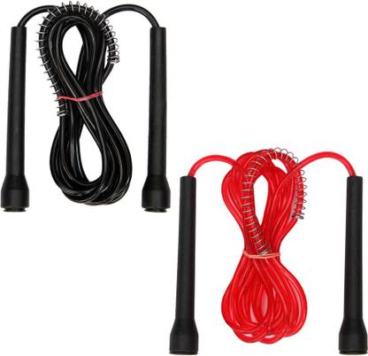 Resh Pack of 2 Pcs (Black / Red) Freestyle Skipping Rope