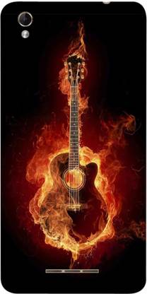 METOO Back Cover for Lava Z60, Fire Guitar Designer Printed Back Cover, Print : 11