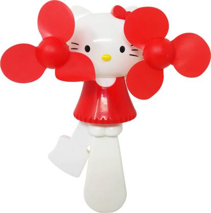 Parteet Portable Hand Crank Mini Toy Duel Fan Without Battery(Multicolour)