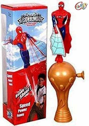 Crazycute Pull Line Flying Spiderman Toy - Multi Color