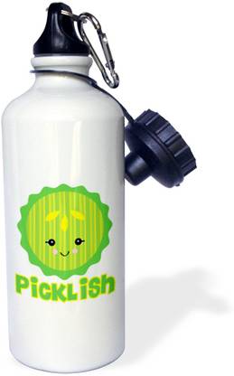 3dRose Cute Kawaii Picklish Pickle Slice Sports Water Bottle 600 ml Bottle