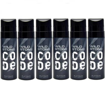 Wild Stone Code Platinum Perfume Body Spray for Men 120ML Each (Pack of 6) Deodorant Spray  -  For Men