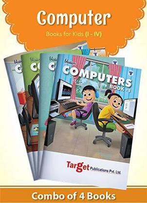 Blossom Basic Knowledge Of Computer Learning Books For Kids | Level 1 To 4 | Computer Fundamentals, Applications And Features | MS Paint, Notepad, Wordpad, Windows, MS Office, Internet And MSW Logo | Set Of 4 Books
