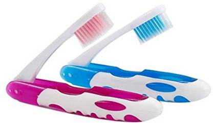LALA LIFE Folding Toothbrush Travel Toothbrush with Super thin Super Soft Bristle Hard Toothbrush