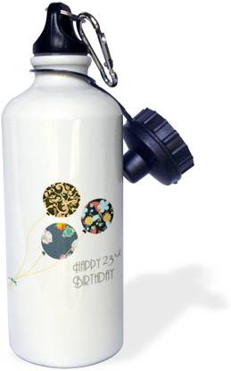 3dRose Happy 23rd Birthday - Moder 600 ml Bottle