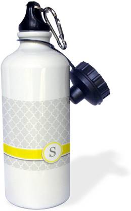 3dRose योर पर्सनल नेम इनिशियल लेटर S - मोनोग्राम्ड ग्रे बॉटल 600 ml बॉटल