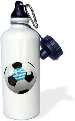 3dRose the national flag of Greece on it Greek Sports Water Bottle 600 ml Bottle