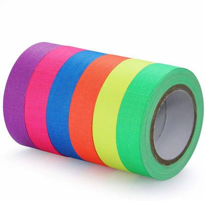 Fluortronix UV Blacklight Reactive Neon Fluorescent Cotton Drafting Tape