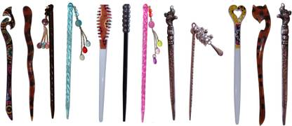 SHRU Combo of Multi Color Juda Sticks Bun Stick
