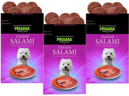 PRAMA Italian Salami Dog Treats, 70gm (Pack of 3) Chicken Dog Treat