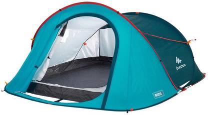 QUECHUA by Decathlon 2 SECONDS CAMPING TENT _PIPE_ 3 PERSON BLUE Tent - For 3 PERSON