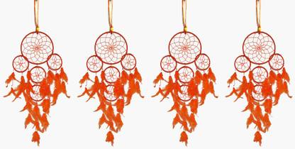 Kraft Village Dream Catcher for Wall Hanging Attract Positive Dreams Pak of 4 Wool Dream Catcher