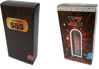 Altaiba 555 6ml and XZ 8ml Combo Pack Attar Alcohol Free Pack of 2 Floral Attar