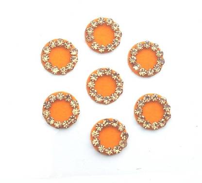 sj collection Beautiful Yellow Golden Stone ( Height 9 mm x Width 9 mm ) 7 Forehead Yellow Bindis