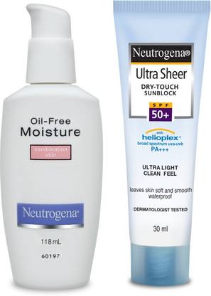 NEUTROGENA Moisturise & Protect Combo- Ultra Sheer Dry Touch Sunblock with Oil-Free Moisture for Combination Skin
