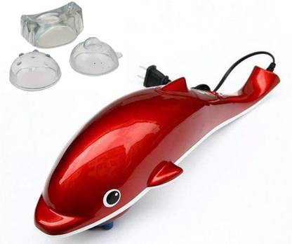 WDS ®Dolphin Fish Handheld Massager Machine With Vibration, Magnetic, Far Infrared Therapy To Aid in Pain & Stress Relief For Men & Women Big Size Power Source From Directly To Plug in (Red & White)#Quality Assurance (MP-2136F) Massager