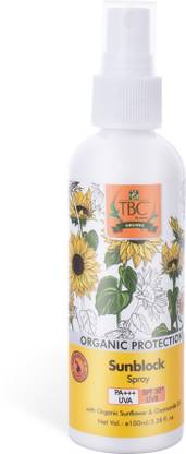 TBC by Nature Sunscreen - SPF 50 PA+ Organic Sunblock Spray Spf-30