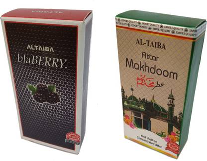 Altaiba BlaBerry 6ml and Makhdoom 6ml Combo Pack Attar Alcohol Free Pack of 2 Floral Attar