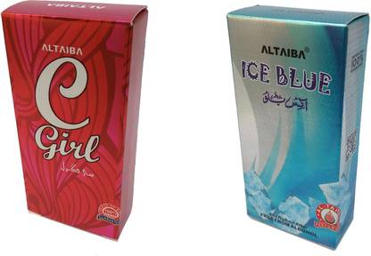 Altaiba C Girl 6ml and Ice Blue 8ml Combo Pack Attar Alcohol Free Pack of 2 Floral Attar