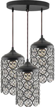 Homesake 3-Lights Round Cluster Cylinder Chandelier Quad Crystal Hanging Light Chandelier Ceiling Lamp