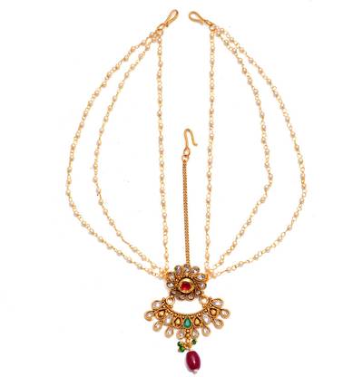 mohit jewellers Traditional zircon cz pearl rakhdi Hair Chain