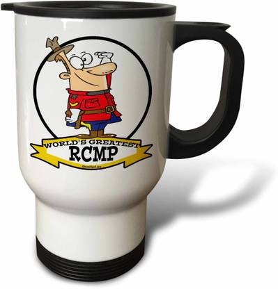 3dRose Funny Worlds Greatest Mountie Rcmp Cartoon - Travel Stainless Steel Coffee Mug