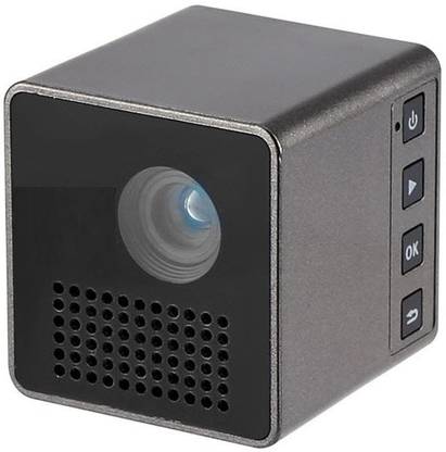 India Gadgets Pocket DLP Mini Cube Projector: 70" Display, 950mAh Battery, SD Card (2300 lm) Projector