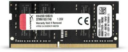 KINGSTON DDR4 2666 Mhz LAPTOP RAM DDR4 8 GB (Dual Channel) Mac, Laptop (HX426S15IB2/ 8 PC4-21300)