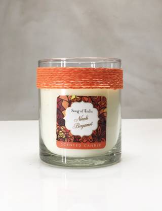 Song of India Neroli Bergamot Scented Candle in Glass Jar Candle