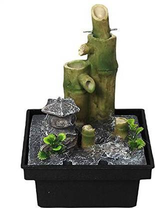 Maison & Cuisine Water Fountain Bamboo Nature Show Piece for Home Decorative for Drawing Room Living Room Waterfall Decorative Item with Mini Water Pump (ITN-9071) Decorative Showpiece  -  21 cm